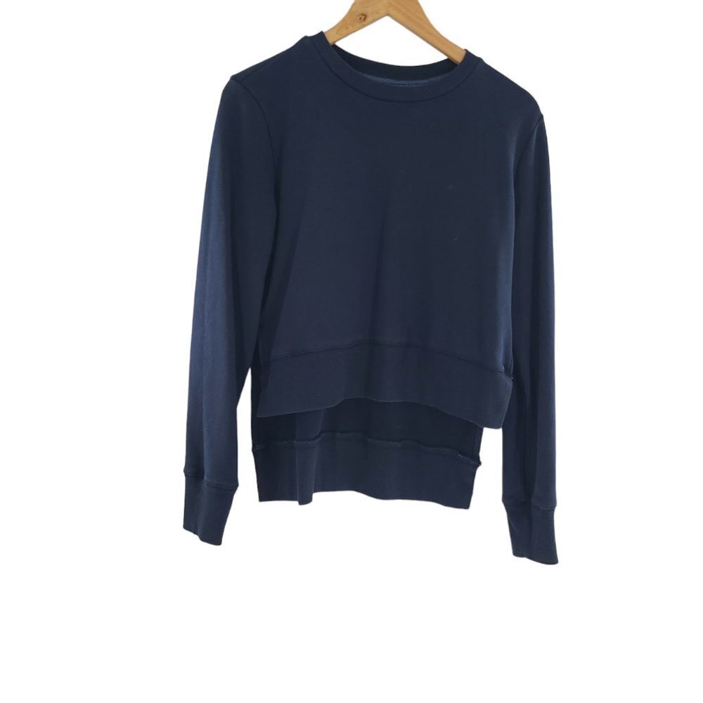 Grey Lab Navy high low hem relaxed fit crew neck sweatshirt‎ long sleeve Small